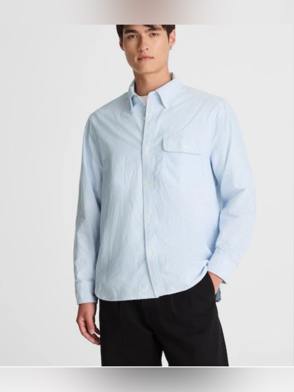 Madewell Men's Blue White Oxford Stripe Work Shirt Buttondown NWT FLAW XS #2620